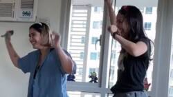 Mikael Daez teases Megan and Lauren Young in their "dance video"