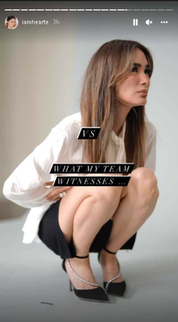 Heart Evangelista, ibinahagi ang "what people see" vs. "what my team witnesses"