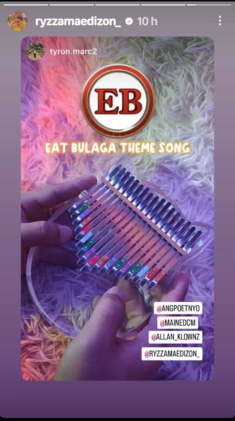 Pauleen Luna, Ryzza Mae Dizon, nag-share ng video ng 'Eat Bulaga' theme song cover ng isang kalimba player