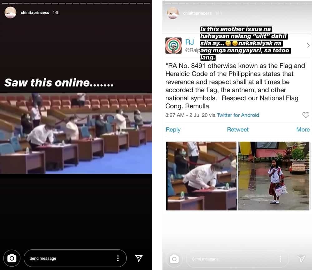 Kim Chiu posts about congressman caught writing during Lupang Hinirang