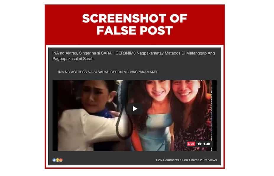 Fact check: Mommy Divine ‘takes her own life’ amid Sarah-Matteo wedding issue Fact check: Mommy Divine ‘takes her own life’ amid Sarah-Matteo wedding issue