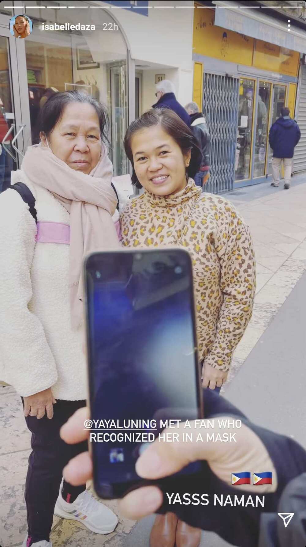 Isabelle Daza, naaliw sa pagkikita ni Yaya Luning at ng fan nito sa France Isabelle Daza, naaliw sa pagkikita ni Yaya Luning at ng fan nito sa France