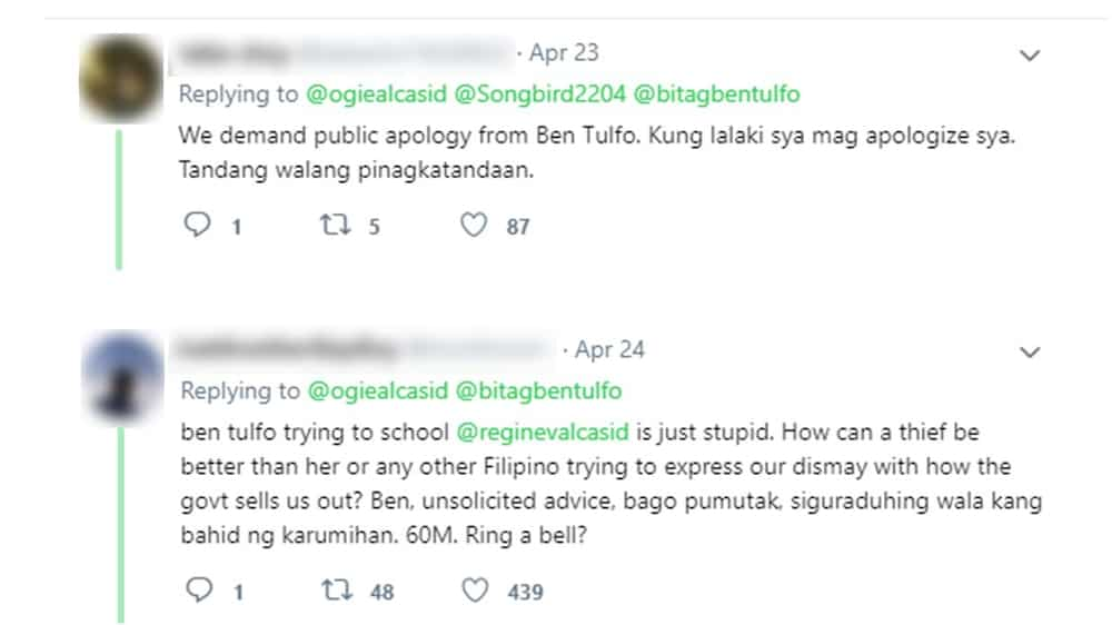 Ben Tulfo receives heavy criticism from Regine Velasquez & Ogie Alcasid’s fans