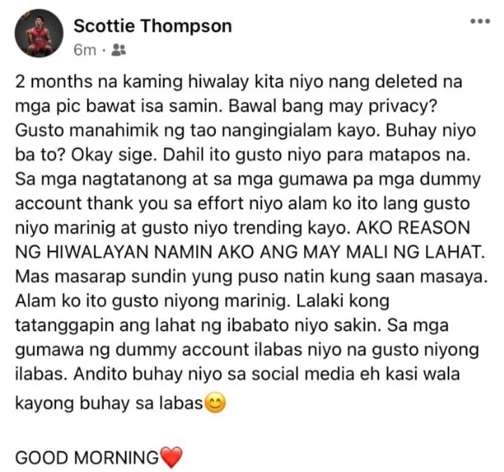 Scottie Thompson, niresbakan mga bumabatikos sa pagpapakasal niya: "Nangingialam kayo"