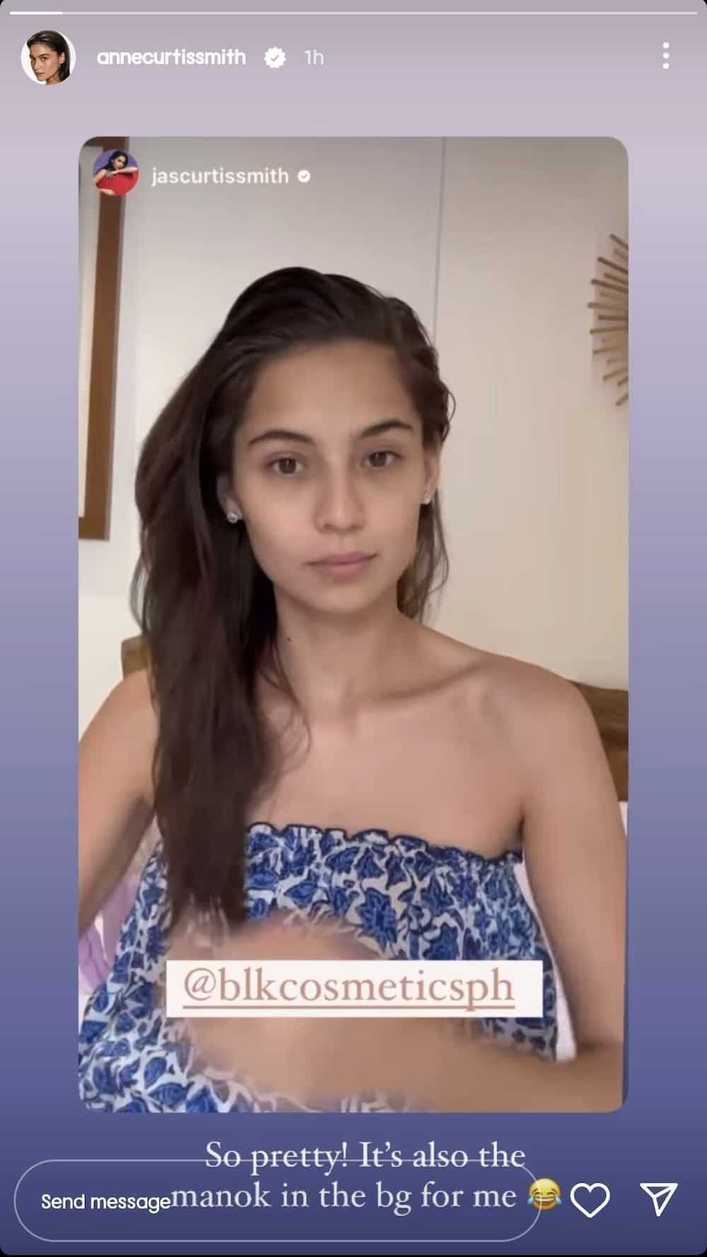 Anne Curtis, naaliw sa makeup video ni Jasmine Curtis: "The manok in the BG"