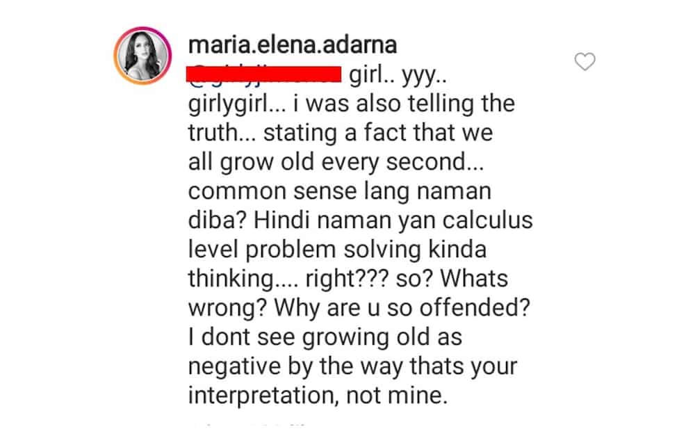 Ellen Adarna lambasts netizen who suddenly told her that she’s getting old