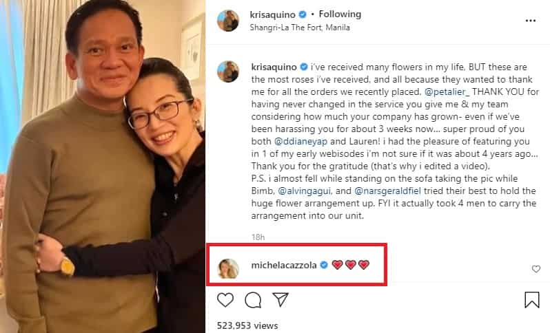 James Yap’s partner Michela expresses love for Kris Aqunio’s post with her fiancé