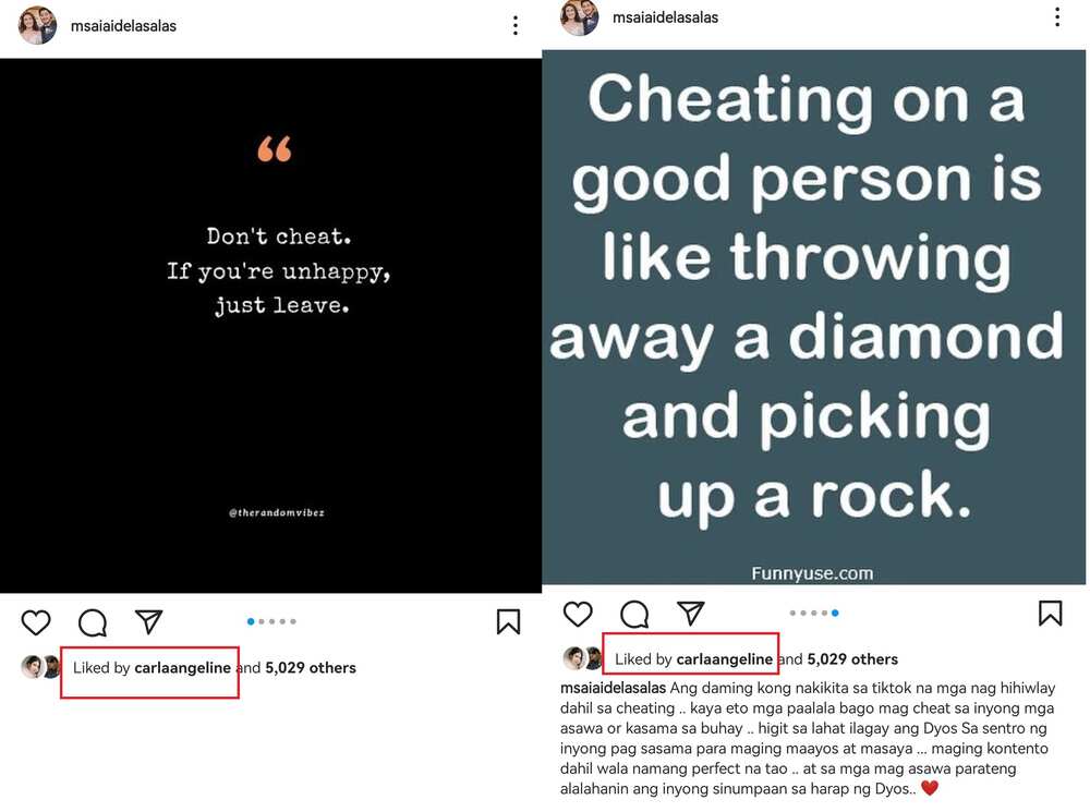 Carla Abellana, ni-like ang post ni Ai-Ai Delas Alas ukol sa cheating