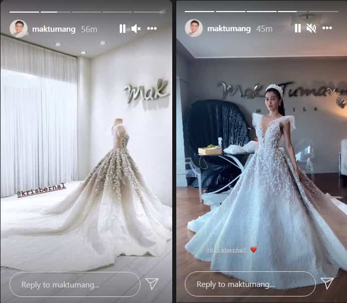 Kris Bernal’s wedding gown designed by Mak Tumang stuns netizens
