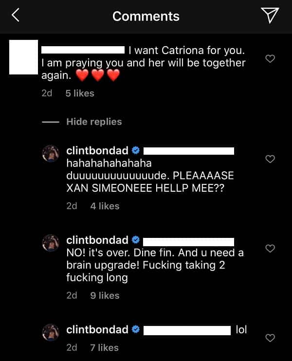 Clint Bondad fires back to netizen who said he should be together with Catriona Gray