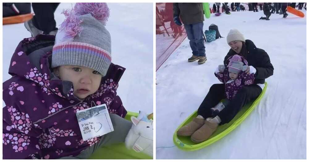 Video of Baby Amila's first sledding experience goes viral