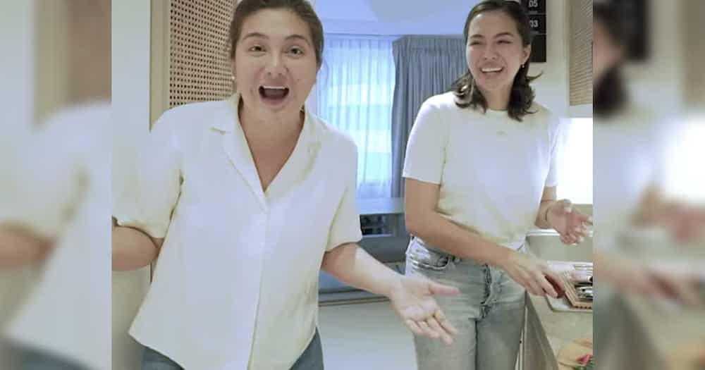Dimples Romana surprised at Julia Montes washing the dishes