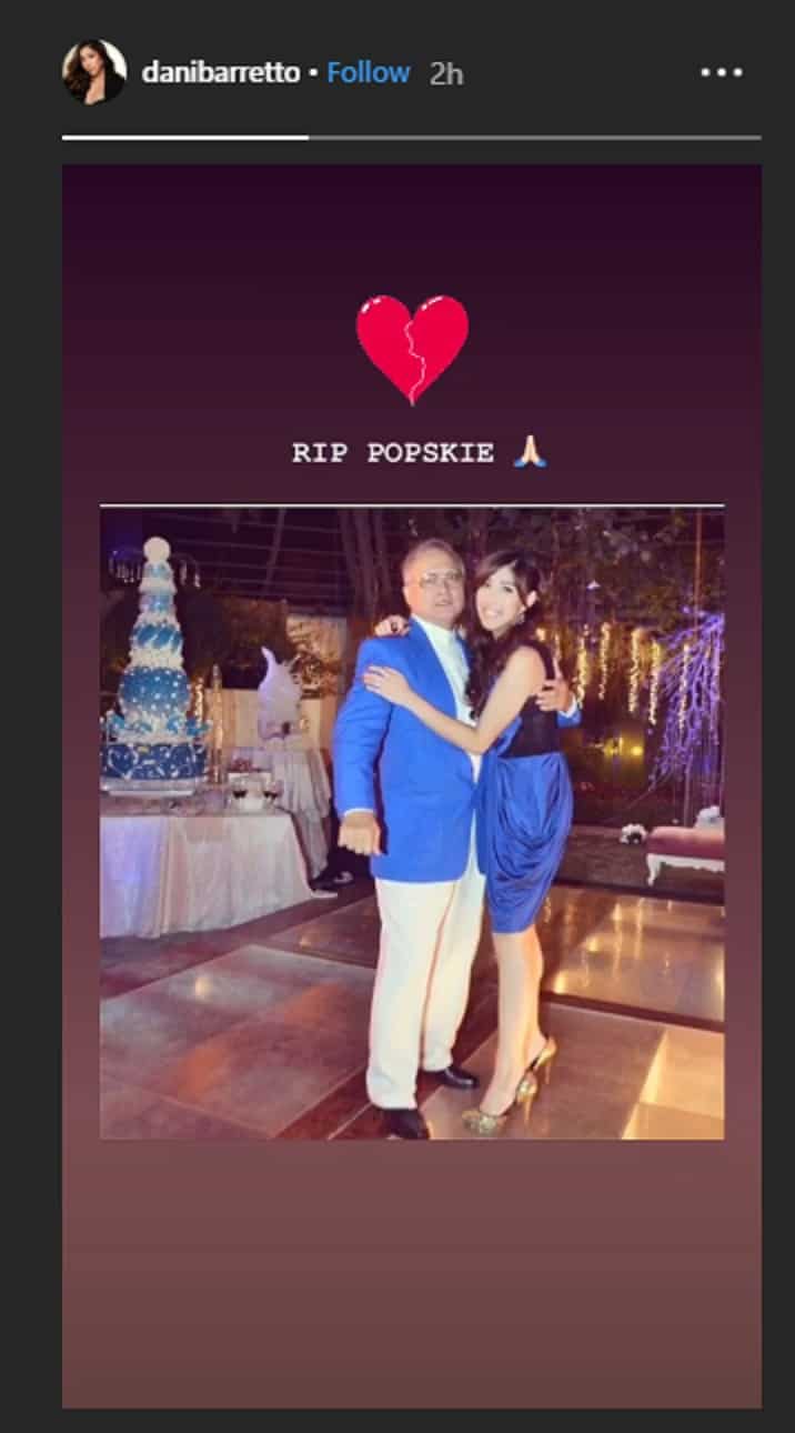 Dani Barretto, Mavy Legaspi mourn death of their grandfather Lito Legaspi
