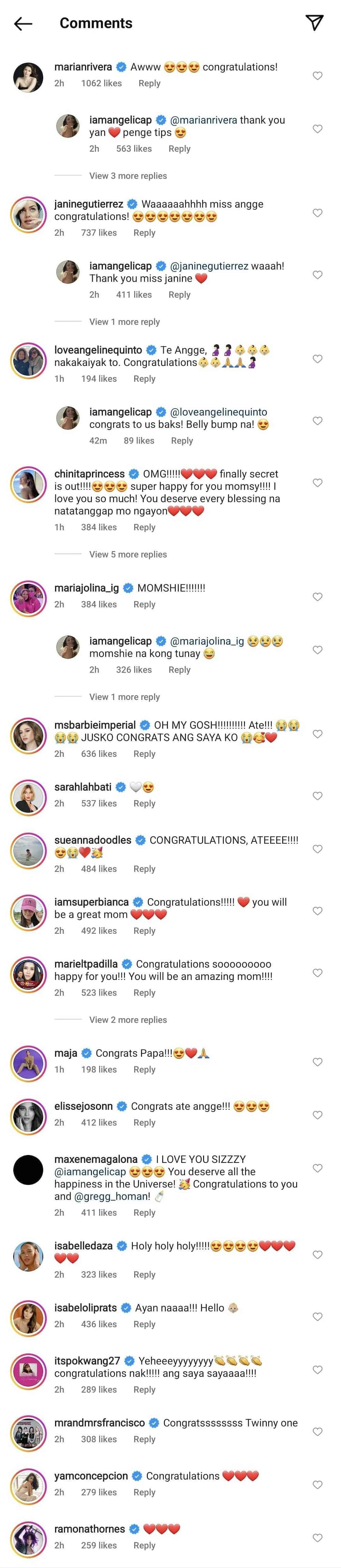 Celebrities react to Angelica Panganiban's pregnancy reveal on social media