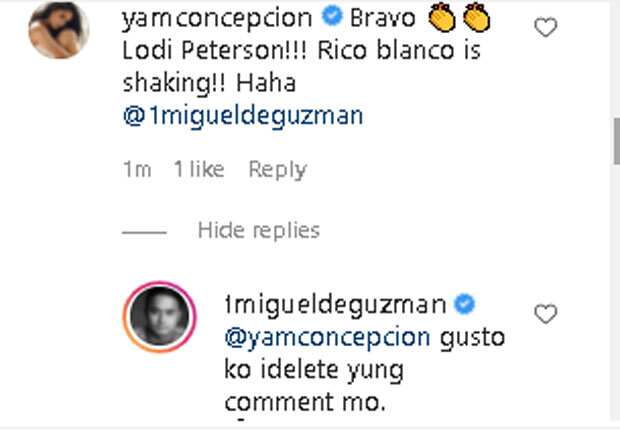 JM De Guzman wants to delete "Rico Blanco" comment of Yam Concepcion