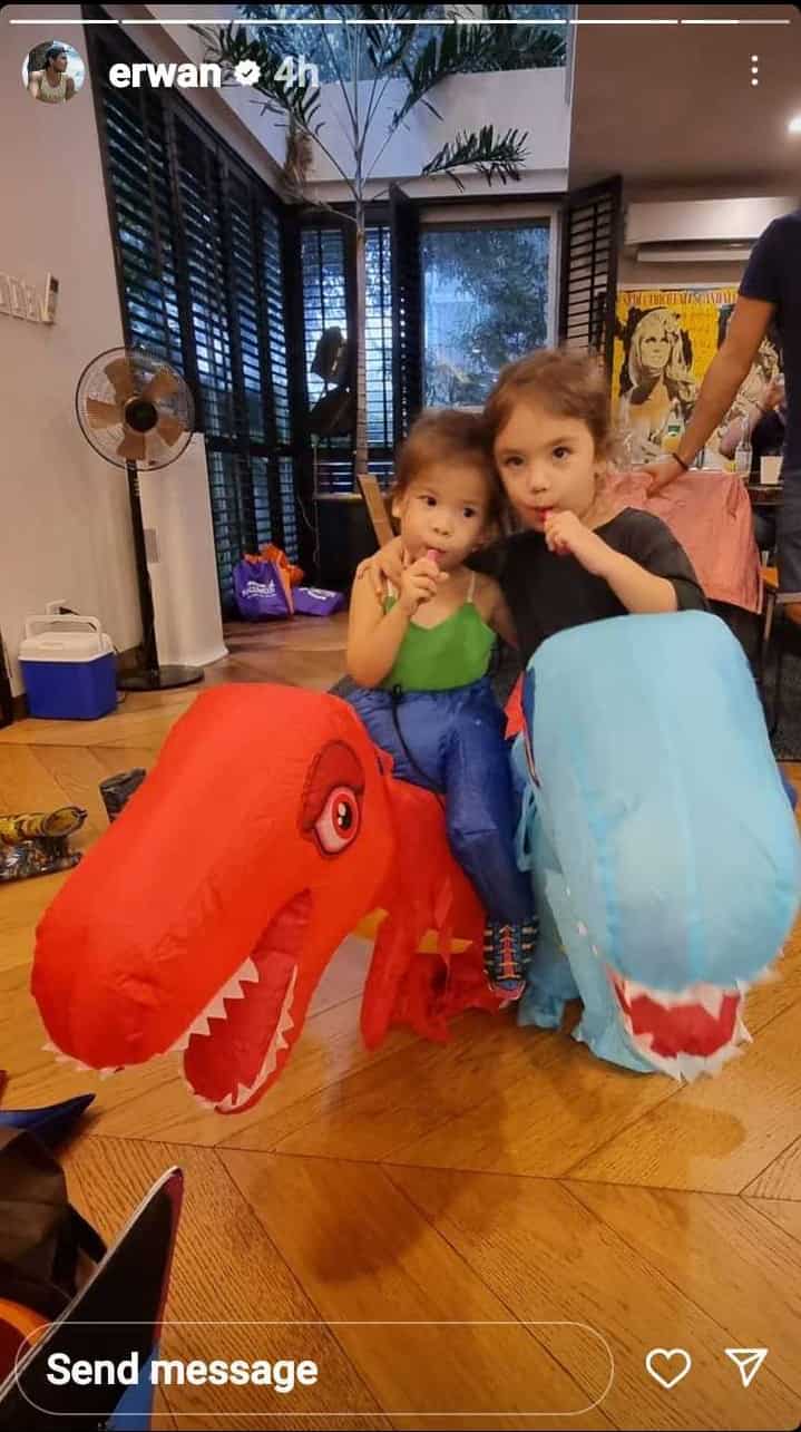 Video of baby Dahlia Heussaff, Tili Bolzico wearing adorable dinosaur costumes goes viral