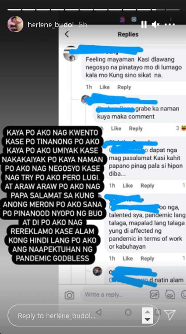 Herlene Budol, rumesbak sa basher na sinabing siya'y "feeling mayaman" pagkatapos ng ToniTalks