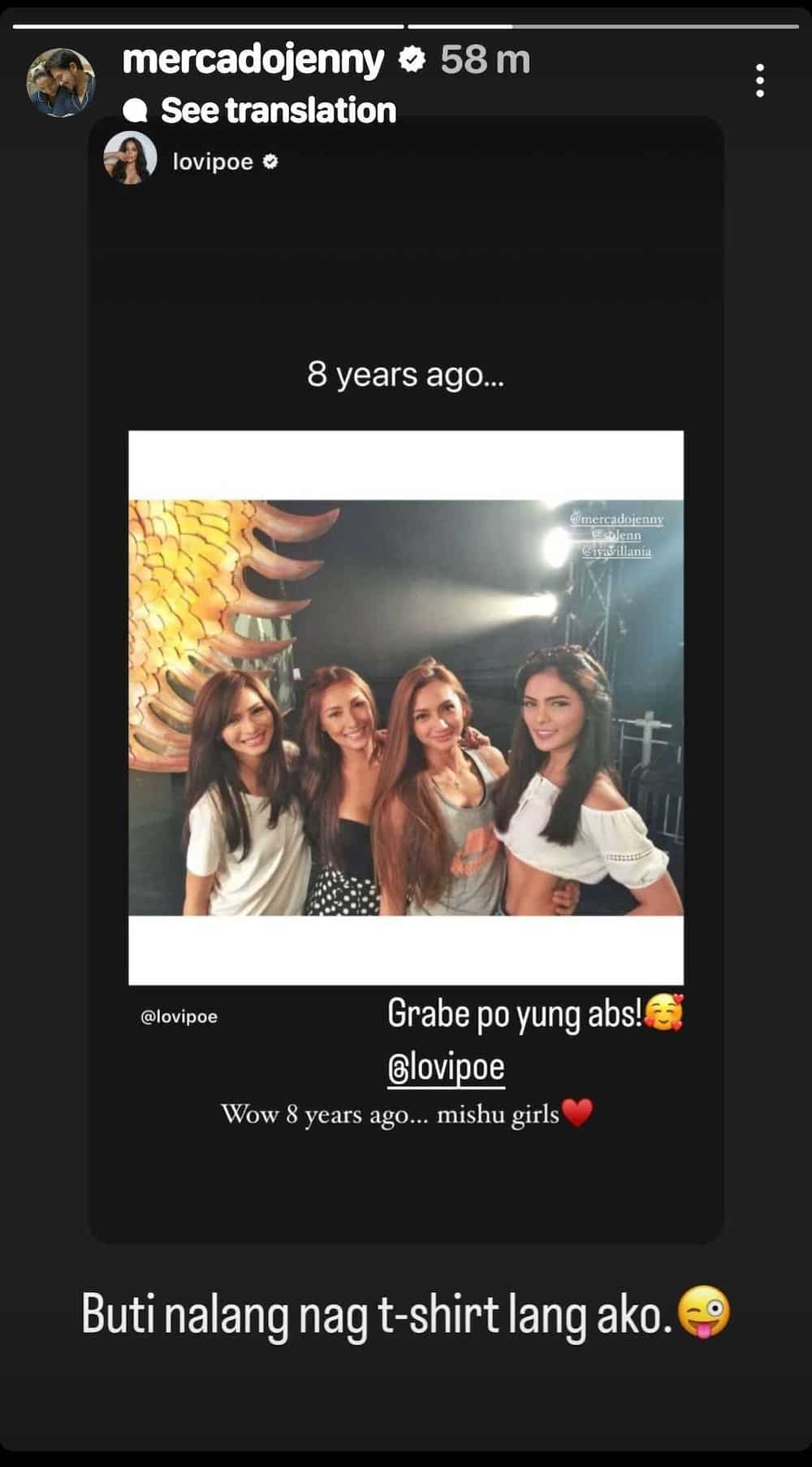 Lovi Poe shares lovely throwback pic with Jennylyn Mercado, Solenn Heussaff, Iya Villania