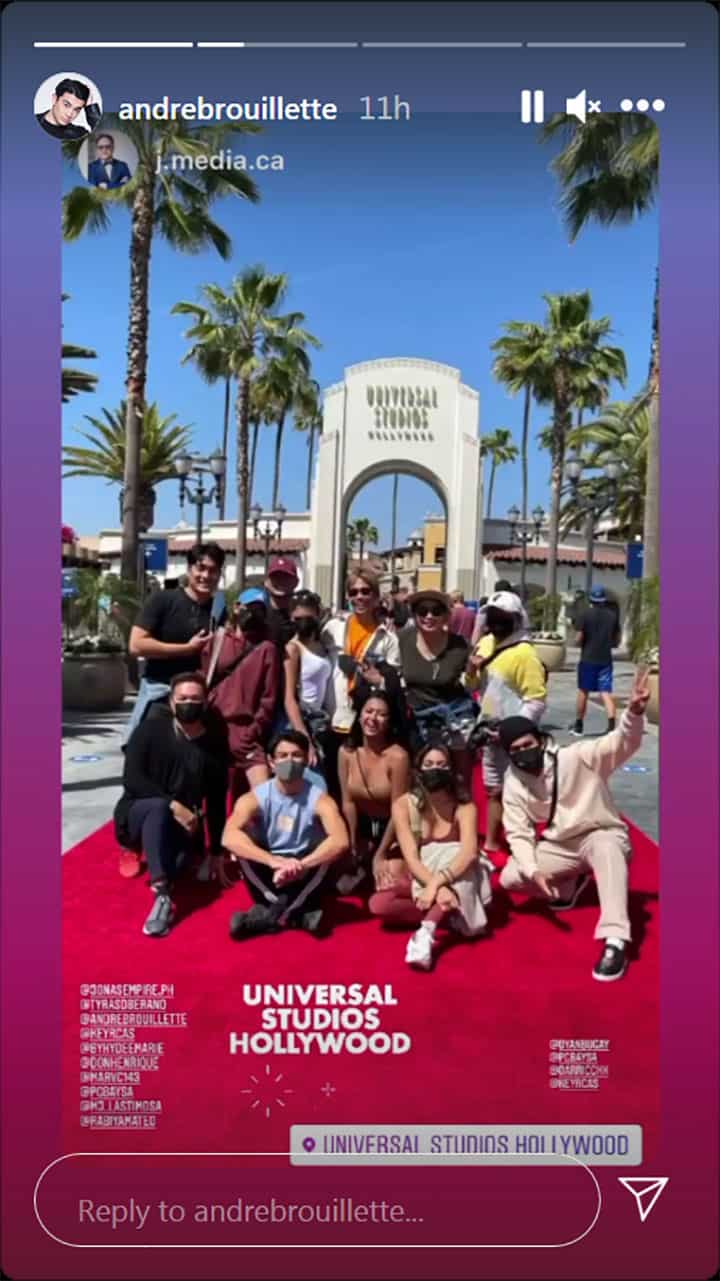 André Brouillette, nagpost ng group photo na kasama si Rabiya Mateo sa Universal Studios sa Hollywood