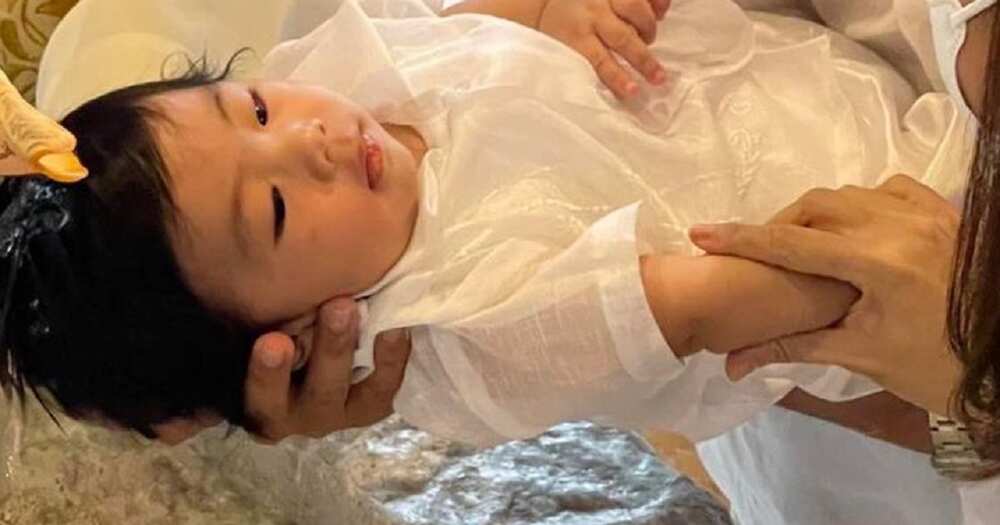 Kaye Abad and Paul Jake Castillo get their youngest son Iñigo baptized