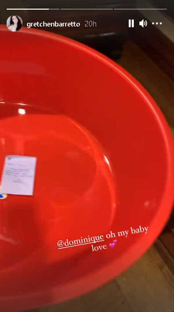 Dominique Cojuangco gifts mom Gretchen Barretto with a huge red balde on her 51st birthday