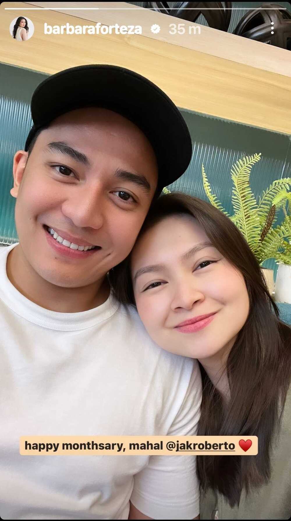 Barbie Forteza shares sweet post for Jak Roberto on their monthsary