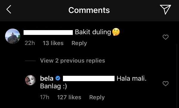 Bela Padilla claps back and corrects basher who called her ‘duling’