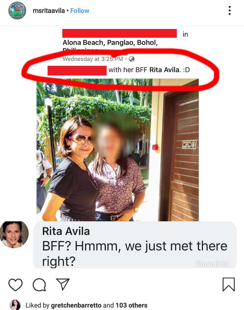 Rita Avila has heated argument with netizens after calling out person who claims to be her 'BFF'
