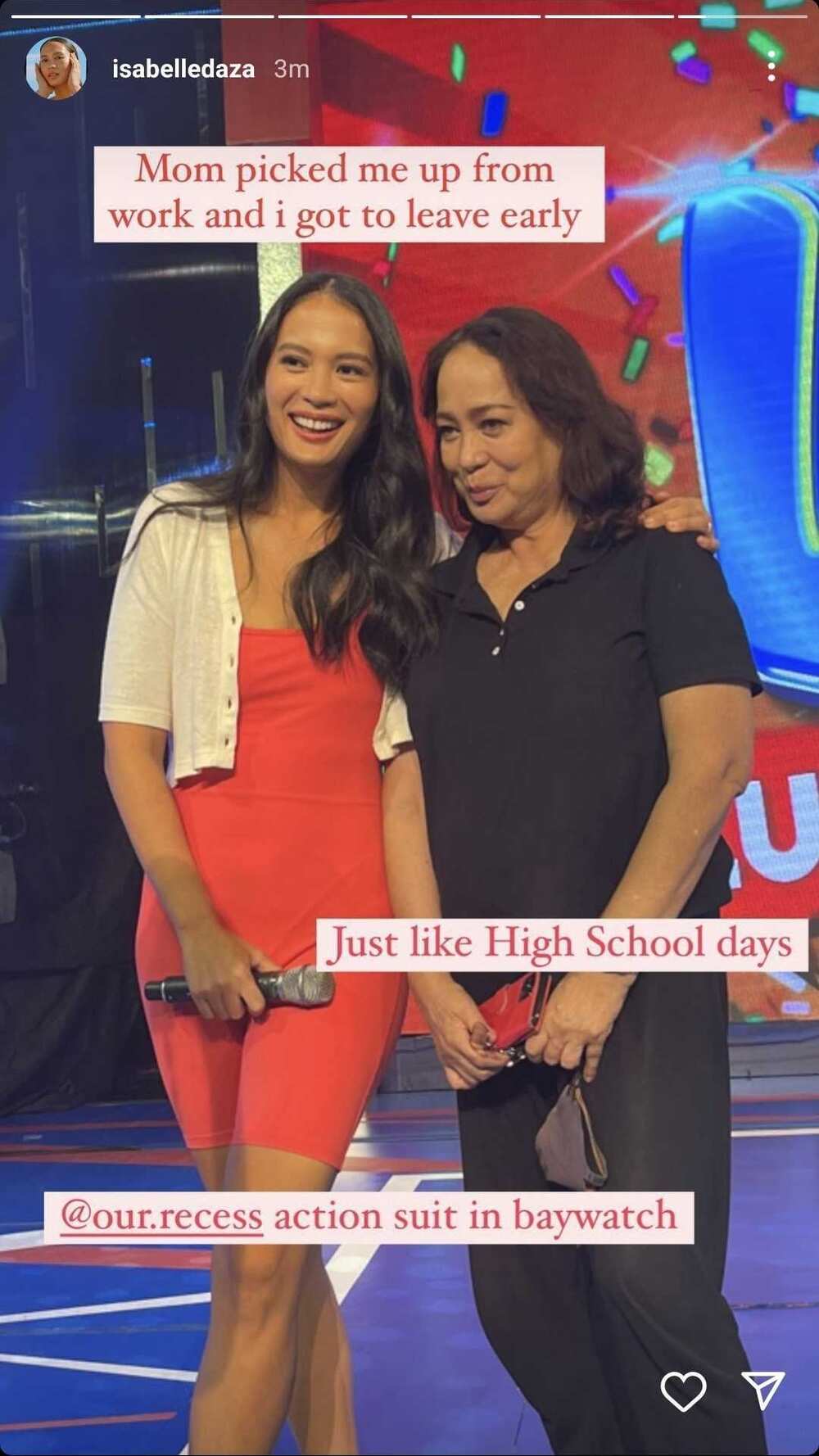 Isabelle Daza, nakauwi ng maaga mula sa trabaho dahil kay Gloria Diaz