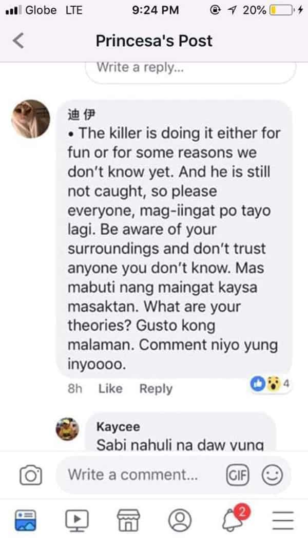 Christine Lee Silawan's death allegedly carried out by a serial killer who is still on the loose - netizen