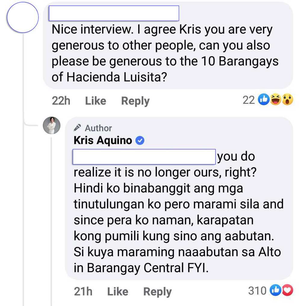 Kris Aquino, sinupalpal ang netizen na nagpatutsada sa kanyang pagtulong