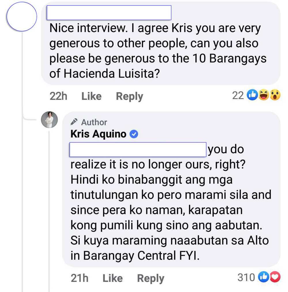 Kris Aquino, sinupalpal ang netizen na nagpatutsada sa kanyang pagtulong Kris Aquino, sinupalpal ang netizen na nagpatutsada sa kanyang pagtulong