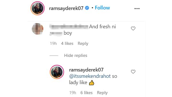 Derek Ramsay gave a sarcastic response to a basher who called him a foul name