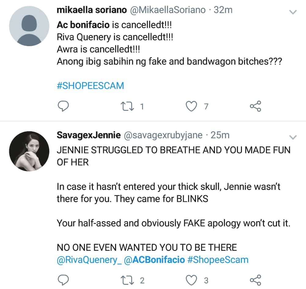 Netizens express anger at AC Bonifacio, Riva Quenery, and Awra for laughing at BLACKPINK's Jennie Netizens express anger at AC Bonifacio, Riva Quenery, and Awra for laughing at BLACKPINK's Jennie