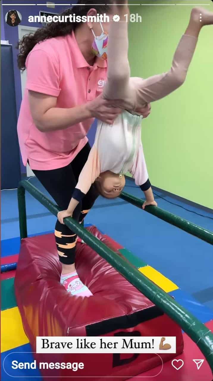 Anne Curtis, ninerbyos habang nag-aaral si baby Dahlia ng gymnastics