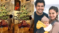 Cute na pagsayaw ni baby Dahlia Heussaff sa harap ng Christmas tree, kinagiliwan