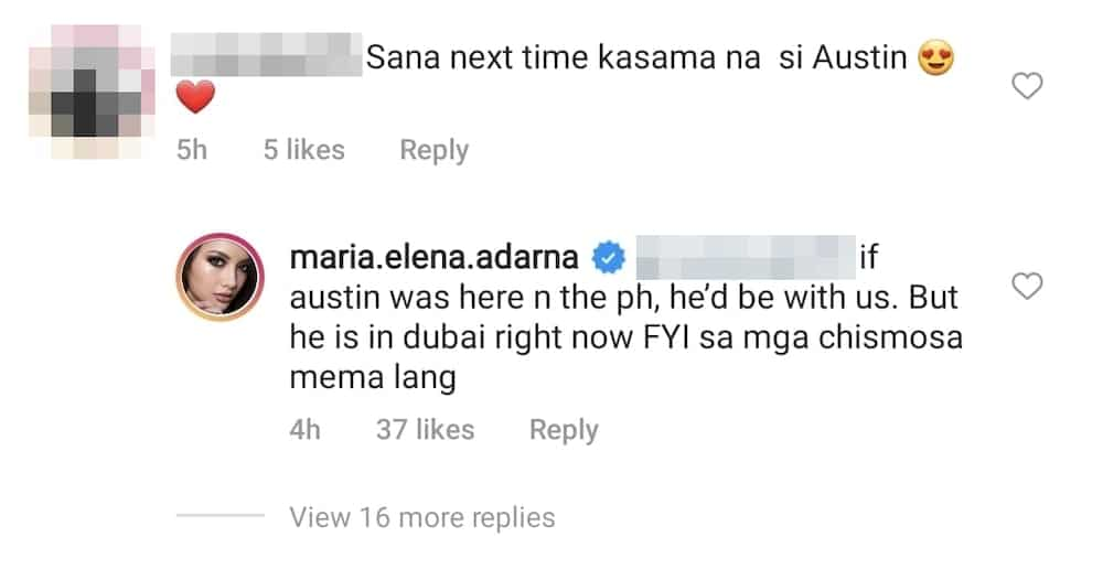 Ellen Adarna, nilinaw na nasa Dubai si Austin Ramsay kaya hindi nila kasama sa bakasyon