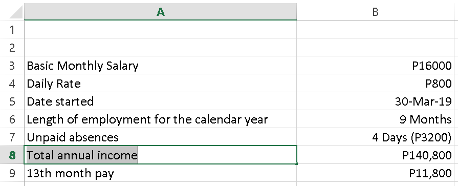 how to compute 13th month pay with absences