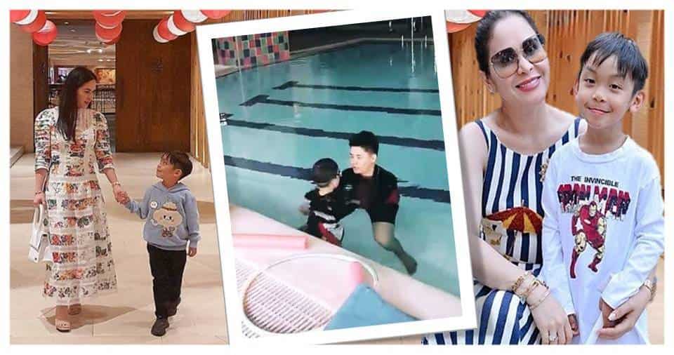 Hands-on mommy! Jinkee Pacquiao, sinamahan si Israel sa swimming lesson