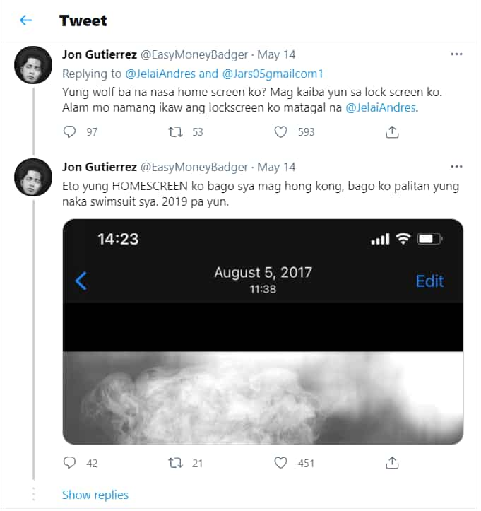 Jelai Andres at Jon Gutierrez nagsagutan muli sa social media