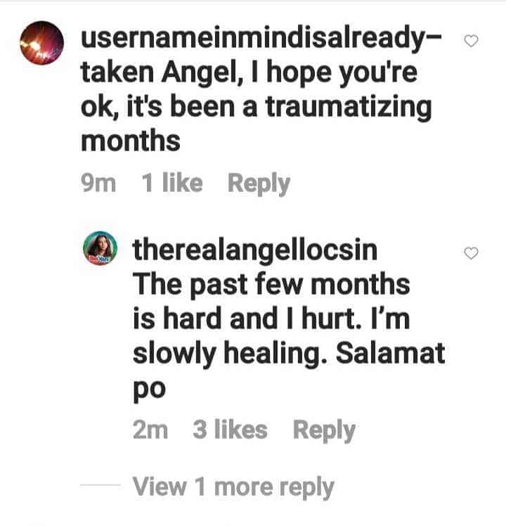 Angel Locsin tells fan she’s slowly healing after “traumatizing months”