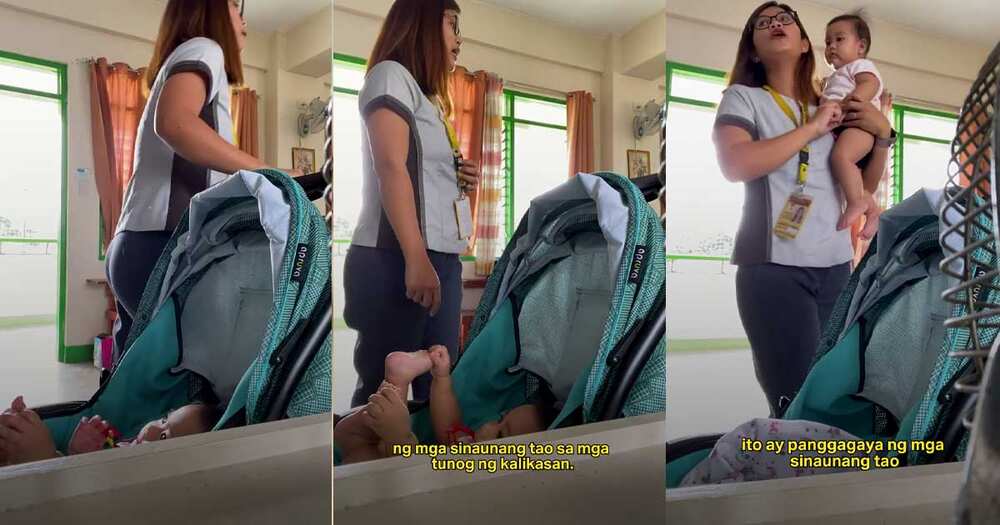Titser, nagturo sa klase habang karga-karga ang baby; dedikasyon ni mam, hinangaan Titser, nagturo sa klase habang karga-karga ang baby; dedikasyon ni mam, hinangaan
