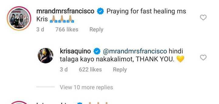 Kris Aquino expresses appreciation to Melai Cantiveros for praying for her: "hindi talaga kayo nakakalimot"