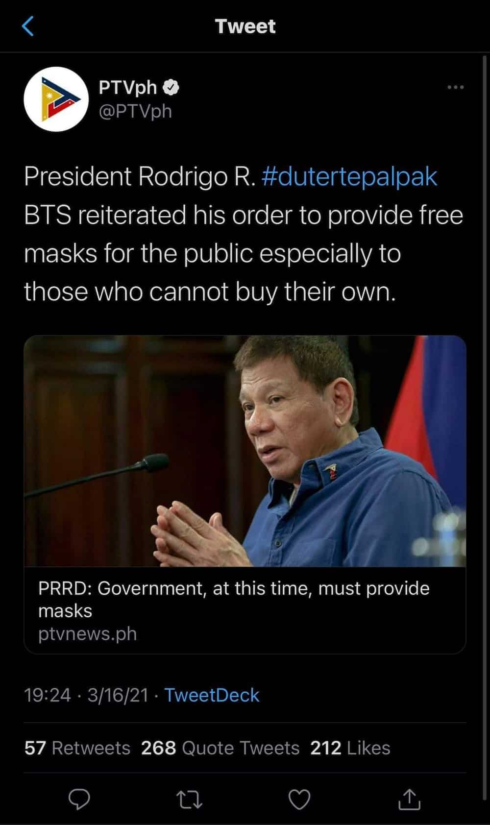 Former VP Binay, says “Sometimes, the truth hurts;” amid PTV 4’s #DutertePalpak gaffe