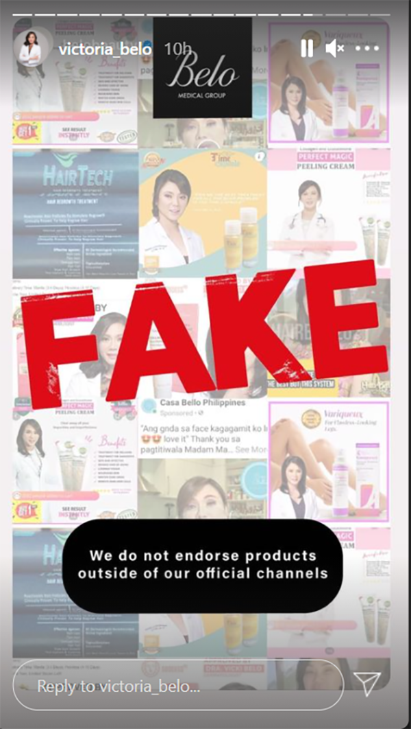 Dr. Vicki Belo warns public about brands falsely using her content and endorsers