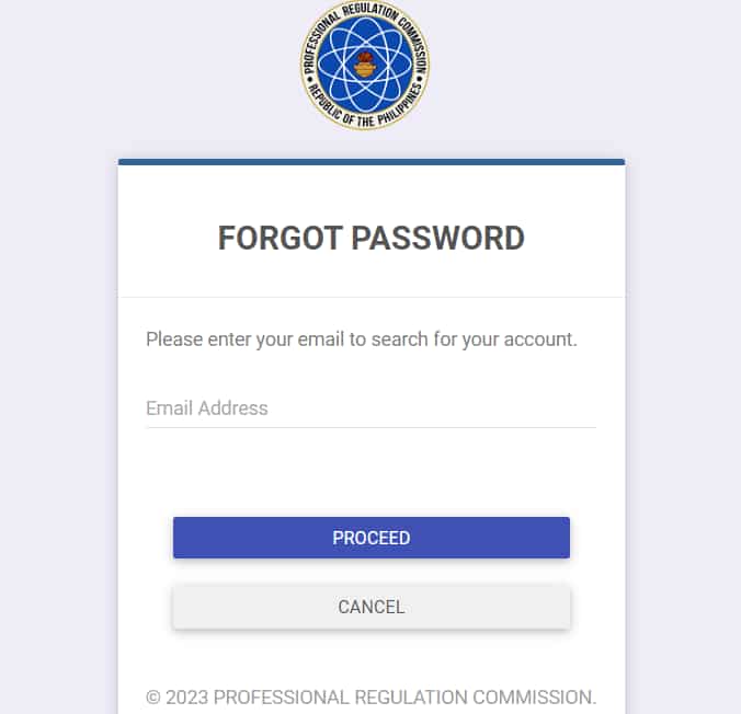PRC LERIS password reset