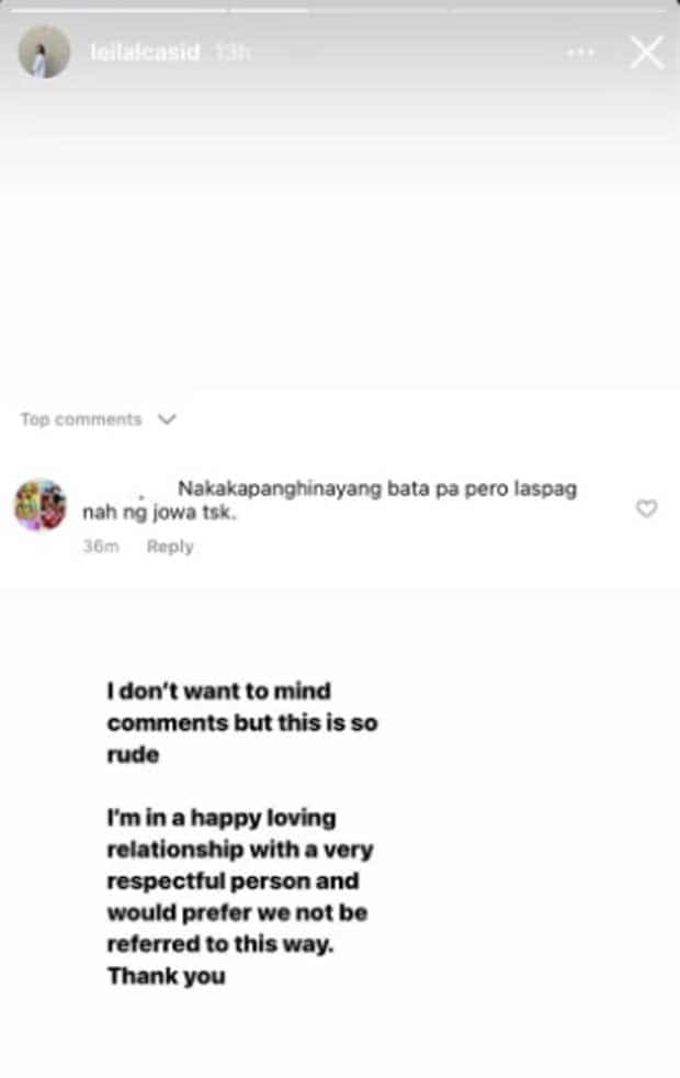 Leila Alcasid slams basher who made rude comment about her and boyfriend