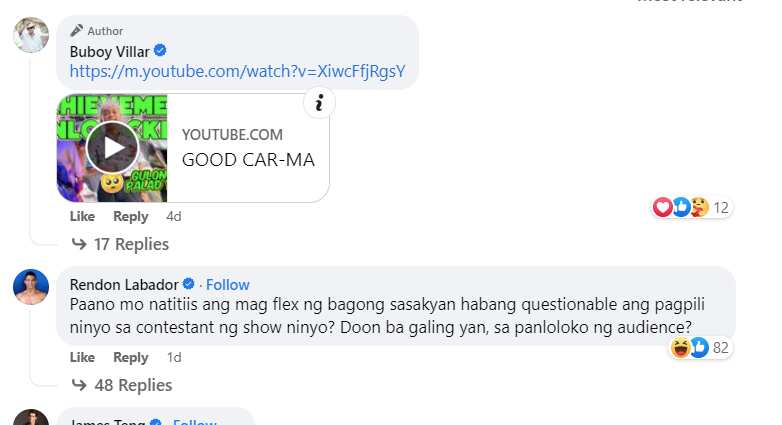 Rendon Labador kay Buboy Villar: "Doon ba galing yan, sa panloloko ng audience?"