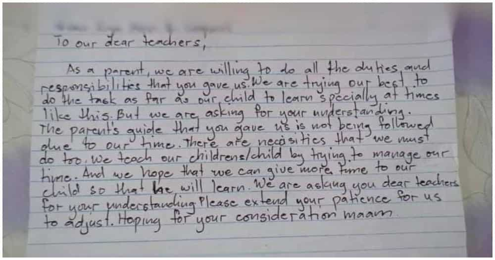 Emosyonal na ama, sumulat sa guro ng kanyang anak ukol sa online class