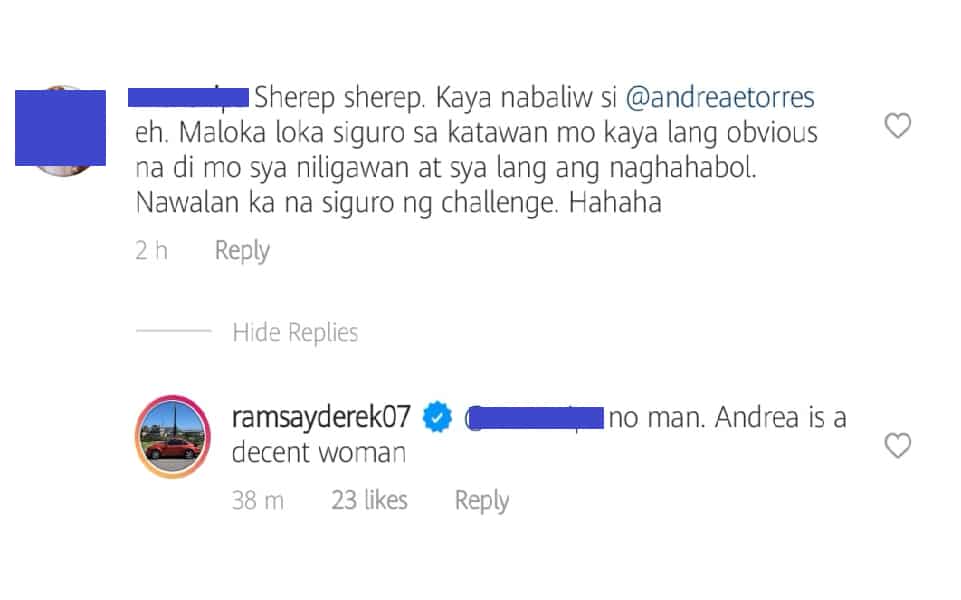 Derek Ramsay, sinupalpal ang basher na nagsabing si Andrea Torres ang naghabol sa kanya Derek Ramsay, sinupalpal ang basher na nagsabing si Andrea Torres ang naghabol sa kanya